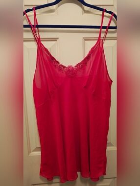 Y2K Plus Size Secret Treasures  Lingerie Slip Dress w Lace & Beaded Flower